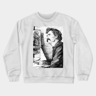 MARK TWAIN pencil portrait .1 Crewneck Sweatshirt